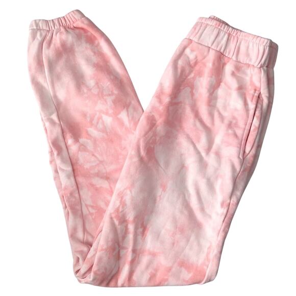 Anthropologie All Fenix Aryah Pink Tie Dye Joggers NEW - Picture 1 of 11